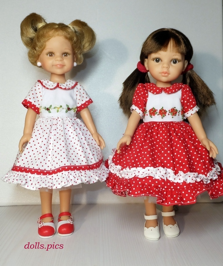 Вышивка лентами на кукольных платьях